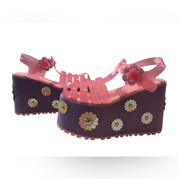 Sugar Thrillz Shoes - Sugar Thrillz Lavendar Pink Jelly Platform
